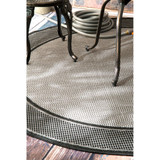 Dawn Gris Border Gray 3'9" x 5'5" Outdoor Area Rug