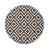 Alfresco ALF-9639 Black 7'3" Round Area Rug, Indoor/Outdoor