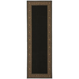 Courtyard Black and Coffee 2'3" x 12' Sisal Weave Runner Outdoor Area Rug