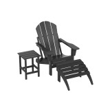 Adirondack Folding Chair with Ottoman and Side Table Set
