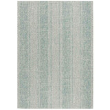 Courtyard Light Gray and Aqua 6'7" x 9'6" Sisal Weave Outdoor Area Rug
