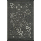 Courtyard Black and Sand 2'4" x 12' Runner Outdoor Area Rug
