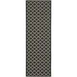Courtyard Black and Beige 2'3" x 16' Runner Outdoor Area Rug