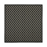 Courtyard Black and Beige 7'10" x 7'10" Square Outdoor Area Rug