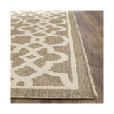 Courtyard Mocha and Beige 5'3" x 7'7" Outdoor Area Rug