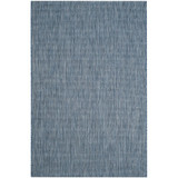 Courtyard Navy and Gray 6'7" x 9'6" Sisal Weave Outdoor Area Rug