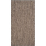 Courtyard Brown and Beige 2'7" x 5' Sisal Weave Outdoor Area Rug