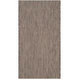Courtyard Brown and Beige 2'7" x 5' Sisal Weave Outdoor Area Rug