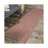 Courtyard Red and Beige 2'3" x 8' Runner Outdoor Area Rug