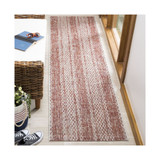 Courtyard Light Beige and Terracotta 2'3" x 8' Sisal Weave Runner Outdoor Area Rug