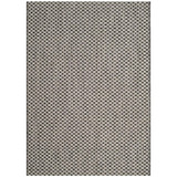 Courtyard Black and Light Gray 5'3" x 7'7" Sisal Weave Outdoor Area Rug