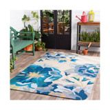 Rain RAI-1231 Bright Blue 8' x 10' Area Rug, Indoor/Outdoor