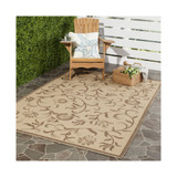 Swirling Garden MSR4251 Creme 2'7" x 5' Outdoor Area Rug
