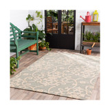 Rain RAI-1103 Sea Foam 8' Round Area Rug, Indoor/Outdoor