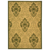Courtyard Natural and Olive 6'7" x 6'7" Sisal Weave Round Outdoor Area Rug