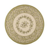 Courtyard Cream and Green 6'7" x 6'7" Sisal Weave Round Outdoor Area Rug