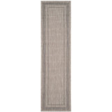 Courtyard Beige and Black 2'3" x 14' Sisal Weave Runner Outdoor Area Rug