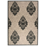 Courtyard Sand and Black 5'3" x 7'7" Sisal Weave Outdoor Area Rug