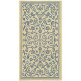 Courtyard Natural and Blue 2' x 3'7" Sisal Weave Outdoor Area Rug