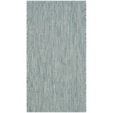 Courtyard Aqua and Gray 2'7" x 5' Outdoor Area Rug