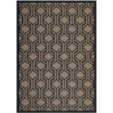 Courtyard Brown and Black 4' x 5'7" Sisal Weave Outdoor Area Rug