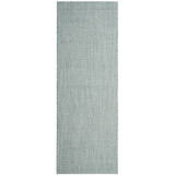 Courtyard Light Blue and Light Grey 2'3" x 6'7" Sisal Weave Runner Outdoor Area Rug