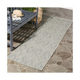 Courtyard Grey 2'3" x 12' Sisal Weave Runner Outdoor Area Rug