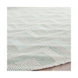Courtyard Light Gray and Aqua 5'3" x 5'3" Sisal Weave Round Outdoor Area Rug