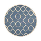 Courtyard Blue and Beige 4' x 4' Round Outdoor Area Rug
