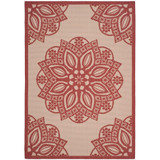 Courtyard Beige and Red 9' x 12' Sisal Weave Outdoor Area Rug