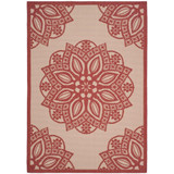 Courtyard Beige and Red 9' x 12' Sisal Weave Outdoor Area Rug