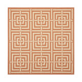 Courtyard Terracotta and Cream 6'7" x 6'7" Square Outdoor Area Rug