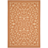 Courtyard Terracotta and Natural 4' x 5'7" Outdoor Area Rug