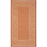Courtyard Terracotta and Natural 6'7" x 6'7" Sisal Weave Round Outdoor Area Rug