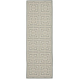 Courtyard Grey and Cream 2'3" x 12' Sisal Weave Runner Outdoor Area Rug