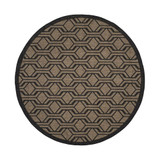 Courtyard Brown and Black 6'7" x 6'7" Sisal Weave Round Outdoor Area Rug