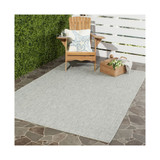 Courtyard Gray and Turquoise 5'3" x 7'7" Sisal Weave Outdoor Area Rug