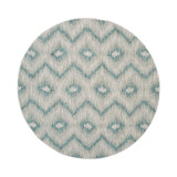 Courtyard Gray and Blue 6'7" x 6'7" Round Outdoor Area Rug