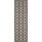 Courtyard Black and Beige 2'7" x 8'2" Runner Outdoor Area Rug