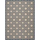 Courtyard Beige and Navy 8' x 11' Outdoor Area Rug