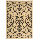 Courtyard Sand and Black 2'3" x 10' Sisal Weave Runner Outdoor Area Rug