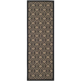 Courtyard Brown and Black 2'3" x 8' Sisal Weave Runner Outdoor Area Rug