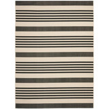 Courtyard Black and Bone 8' x 11' Sisal Weave Outdoor Area Rug
