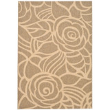 Courtyard Coffee and Sand 7'10" x 7'10" Round Outdoor Area Rug