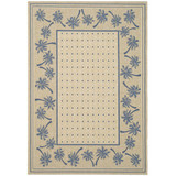 Courtyard Ivory and Blue 5'3" x 7'7" Outdoor Area Rug