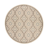 Courtyard Beige and Dark Beige 6'7" x 6'7" Round Outdoor Area Rug