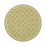 Courtyard Green and Beige 4' x 4' Round Outdoor Area Rug