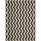 Courtyard Black and Beige 8'11" x 12' Sisal Weave Rectangle Outdoor Area Rug