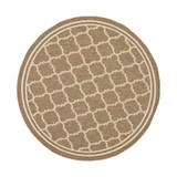 Courtyard Brown and Bone 4' x 4' Round Outdoor Area Rug