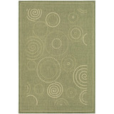 Courtyard Olive and Natural 2'3" x 6'7" Sisal Weave Runner Outdoor Area Rug